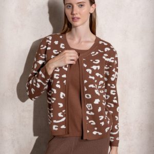 Chaqueta de punto estampada