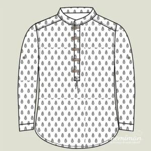 01-46140 Blusa estampada niño con nudos