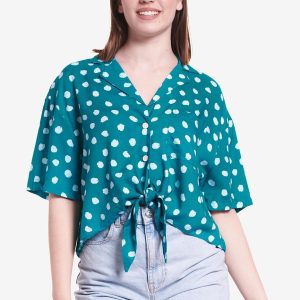 Camisa Jarana Pom Pom Verde Jade