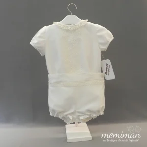 40 Conjunto niño cuello caja dos piezas organza