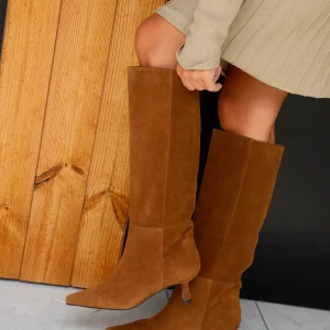BOTA PEPA ANTE MARRÓN TACÓN MIDI 5CM