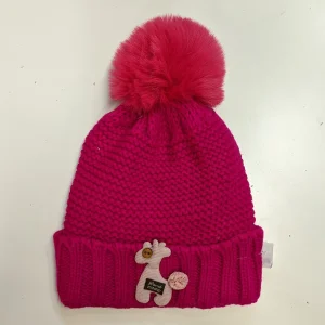 Gorro lana jirafa pompón pelo