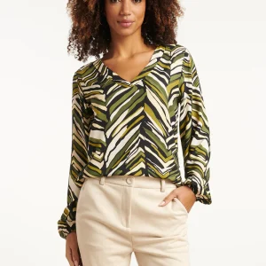 Blusa verde estampado zig zag